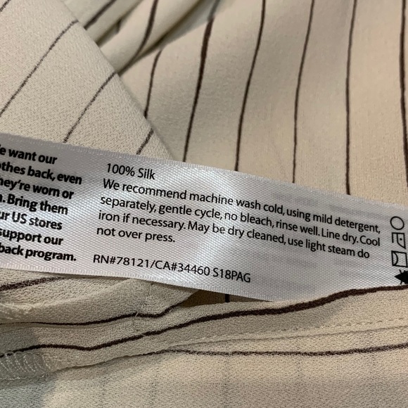 EILEEN FISHER - Pinstriped Silk Tunic Shirt - New, with Tag - Picture 9 of 9